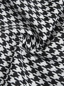 Elenzga Classic Black & White Houndstooth Wide Leg Loose Fit Hip-Flattering Slimming Long Pants For Women, Commuter Versatile Elegant,Only Long Pant - Black and White - View 5