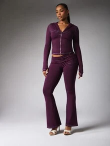 BABYPHAT SDBP1632 - ZIP UP HOODED TOP (REFERENCE BLOCK OF Sz25092850259342324 - Purple - View 3