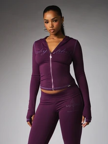 BABYPHAT SDBP1632 - ZIP UP HOODED TOP (REFERENCE BLOCK OF Sz25092850259342324 - Purple - View 1