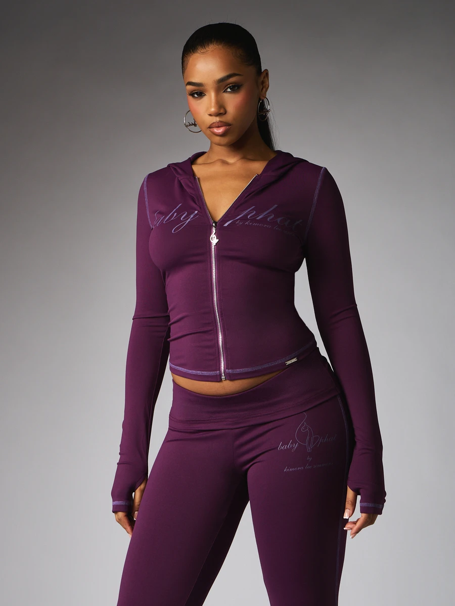 BABYPHAT SDBP1632 - ZIP UP HOODED TOP (REFERENCE BLOCK OF Sz25092850259342324 - Purple - View 1