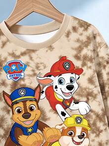 SHEIN | PAW Patrol 小男孩紮染長袖衛衣與長褲套裝 - 彩色 - 查看 4