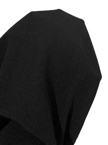 Solflare Black Curve Smart Casual Formal Loungewear Plus Size Wide Leg Pants, Elastic Waist Lace Patchwork Trousers For Daily Vacation,Parties,Home,Fall,Winter - Black - View 5
