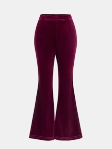 SHEIN طقم جاكيت كارديجان بغطاء رأس محبوك ومزين بطباعة مخملية بلون موحد، كاجوال للبنات الصغيرات، مناسب للربيع والخريف والشتاء - عنابي اللون - مشاهدة 8