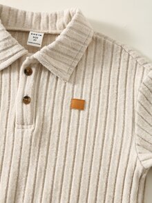 SHEIN 2pcs Kids Young Boy Autumn/Winter Casual Polo Sweatshirt And Pants Set, Sweatshirt Set, Boys Outfit, Autumn/Winter Set, School Uniform Set, Polo Set - Multicolor - View 5