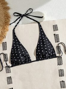 Swim Basics 女士休闲波尔卡圆点印花比基尼上衣度假装 - 彩色 - 查看 2