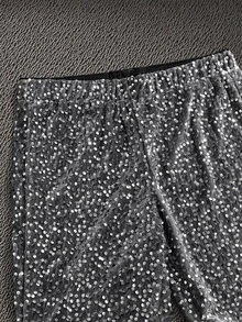 NEON BLANC Men's Sequin Hip Hop Pants For Music Festival Party - Black - View 3