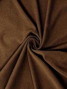 LUMIGAL Women's V-Neck Pleated Long Sleeve Cinched Waist Asymmetrical Hem Ruffle Mid-Length Dress, Coffee Brown, Western Casual Concert Halloween Date Fall - Brown - View 8