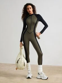 VARSIVA Women's Colorblock Casual Daily Travel Sports Jumpsuit - Multicolor - View 8