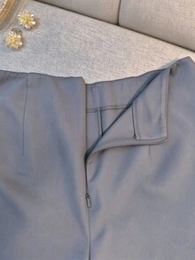 INAWLY شورتات نسائية كاجوال أساسية بلون سادة، عصرية للخروج في الصيف، أسود سادة - رمادي صخري - مشاهدة 7