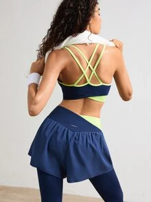 VARSIVA Women's Colorblock Top And Leggings Casual Daily Sports Set - Multicolor - View 9