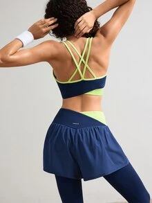 VARSIVA Women's Colorblock Top And Leggings Casual Daily Sports Set - Multicolor - View 10