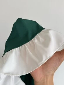 Sunspun بلوزة دمية بأكمام طويلة وياقة فيونكة لطيفة باللونين الأحمر والأخضر لعيد الميلاد مقاس كبير - متعدد الألوان - مشاهدة 7