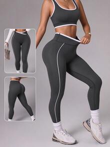 Slayform Slayform Seamless High Elasticity Women's Sports Set - Dark Grey - View 4