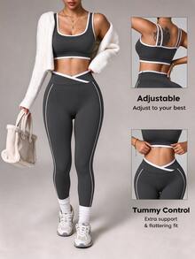 Slayform Slayform Seamless High Elasticity Women's Sports Set - Dark Grey - View 2