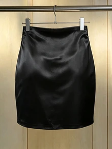 EMERY ROSE Women's PU Leather Versatile Date Night/Outing Mini Skirt - Black - View 2
