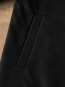 HIMLAND Men's Solid Color Long Sleeve Zip-Up Casual Jacket - Black - View 7