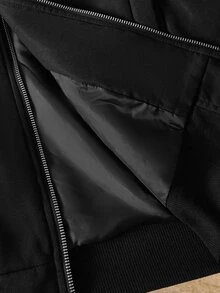 HIMLAND Men's Solid Color Long Sleeve Zip-Up Casual Jacket - Black - View 9