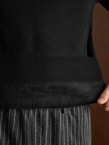 Formmaro 男士條紋高領保暖內裡毛衣 老錢風 度假/假期款 秋季舒適 日常外出與活動適用 批發採購 - 黑色 - 查看 7