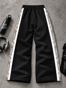 Sport MetroGents FrendsStoneGrade Camouflage Patchwork ContrastColor Printed Casual Swag Baggy Pants For Men Gym Running White And Black Winter - Multicolor - View 2