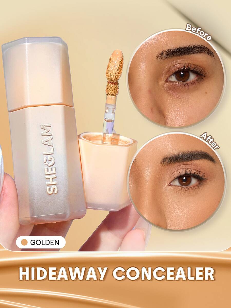 SHEGLAM Hideaway Full-Coverage Concealer-Golden Color Corrector Brightener And Highlighter Brand Beauty Cosmetic Makeup For Women And Girls - Golden - View 1