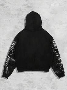 ROMWE Street Life Plus Size Women's Eye Pattern Casual Everyday Sweatshirt - Black - View 5