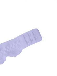 Ocili 100%純棉提花針織舒適極簡平滑無鋼圈內衣，附蕾絲飾邊，女款 - 紫色 - 查看 8