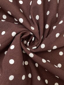 Easowa Women's Polka Dot Tie Neck Contrast Lace Fashion Short Dress - Brown - View 7