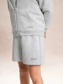 GLOWMODE Kids Collection Everyday Fleece Bundle Up Soft Warm Elastic Waist Loose Fit A-Line Shorts Daily Casual Outdoor Wear - Grey - View 5