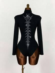 Amplova 95% Cotton Women's Long Sleeve Bodysuit - Multicolor - View 8