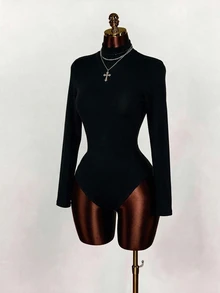 Amplova 95% Cotton Women's Long Sleeve Bodysuit - Multicolor - View 4