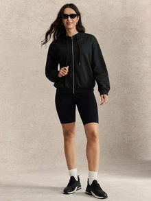 Activina Women's Black Long Sleeve Sports Jacket Polyester Training Jacket For Gym Pilates Yoga Running Workout Outdoor - Black - View 6