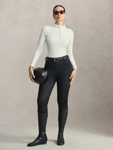 Activina Women's Solid Color High Waist Casual Daily Equestrian Leggings - Blue - View 13