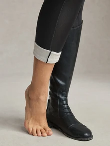 Activina Women's Solid Color High Waist Casual Daily Equestrian Leggings - Blue - View 16