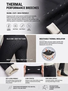 Activina Women's Solid Color High Waist Casual Daily Equestrian Leggings - Blue - View 3