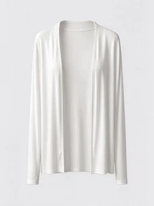 Resyla Women's Casual Minimalist All-Match Versatile Solid Color Lightweight Jacket Fall Winter Cloth For Women Everyday Travel White - White - View 7
