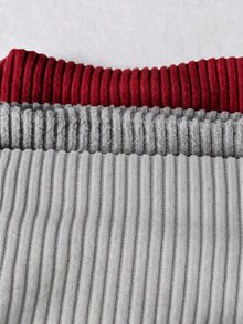SHEIN LUNE 3pcs/Set Solid Color Basic Tight Fit Comfortable Soft T-Shirts, Casual Fall/ Layering Mock Neck Top, Dark Red Light Grey White Chic Elegant Office - Red - View 9