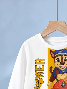 SHEIN | PAW Patrol Baby Boys 2pcs Cartoon Graphic Print Colorblock Crew Neck Long Sleeve Sweatshirt And Sweatpants Set - Multicolor - View 7