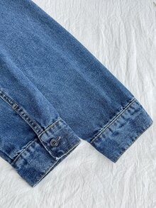 SHEIN Little Byeori 2Pcs Tween Boy Denim Kids Loose-Fitting Comfortable And Simple Shirt And Loose-Fitting Comfortable Jean - Blue - View 7
