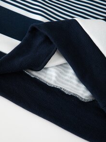SHEIN 青少年女孩長袖抓絨秋季套裝 2件/套 返校季 酒紅色紐約字母圖案立領運動衫長褲套裝 80年代運動風 - 藍色 - 查看 7