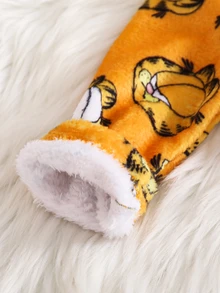 GARFIELD | SHEIN 新生兒嬰兒卡通印花休閒日常居家連身長褲睡衣 - 黃色 - 查看 8