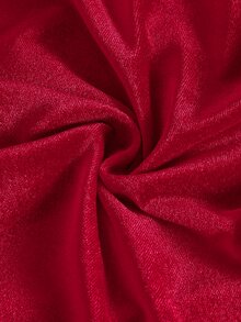 SHEIN 2件組女嬰連身衣連身褲，甜美紅色刺繡蝴蝶結天鵝絨長袖圓領加厚款，聖誕派對冬季聖誕套頭連身衣，節日穿搭 - 彩色 - 查看 7