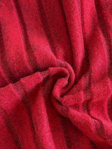 SHEIN 2pcs Toddler Girl Top Flared Pants Cute Sweet Red White Big Bow Lettuce Trim Ribbed Long Sleeve Mock Neck Regular Party Autumn Christmas Pullover Knit - Red - View 7
