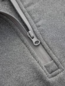 In My Nature Women's High Neck Half-Zip Solid Color Fashion Casual Outdoor Fleece Jacket For Hiking And Camping, Fall Winter - Dark Grey - View 9