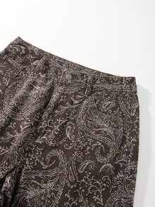 GlowEve CURVE Plus Size Women Casual Wide Leg Jeans With Paisley Pattern, All Season - Multicolor - View 4
