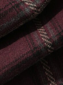 Dazy Kids Young Girls Burgundy Plaid Long Sleeve Collared Shirt + Straight Leg Pants Set, Loungewear Fall - Burgundy - View 3