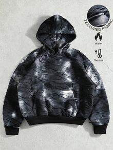 ROMWE MEN Men's Wasteland Style Washed Distressed Loose Fit Hoodie - Multicolor - View 1
