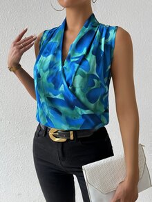 RosyDaze Women V-Neck Sleeveless Holiday Casual Spring/Summer Shirt,Sleeveless Tops - Multicolor - View 6