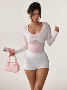 Hanevo Women's Camisole Tank Top And Cropped Long Sleeve Jacket Sports Set - Multicolor - View 8