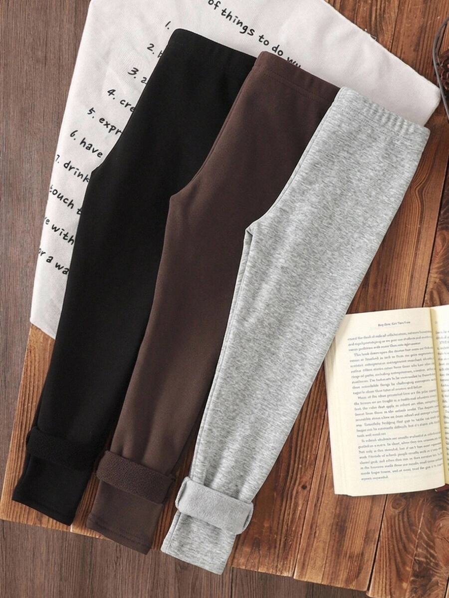 SHEIN 3PCS Young Girls Leggings - Multicolor - View 1