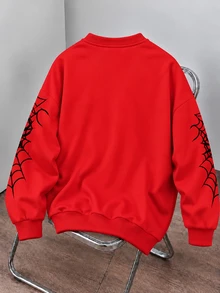 Tween Boys Round Neck Sweatshirt, Suitable For Autumn/Winter, Autumn/Winter Style, Casual And Comfortable, Suitable For Outings, Fashionable Casual Wear, Graphic Design, Style, Suitable For Outings, Back To School Season, Autumn, Back To School Party - Multicolor - View 2
